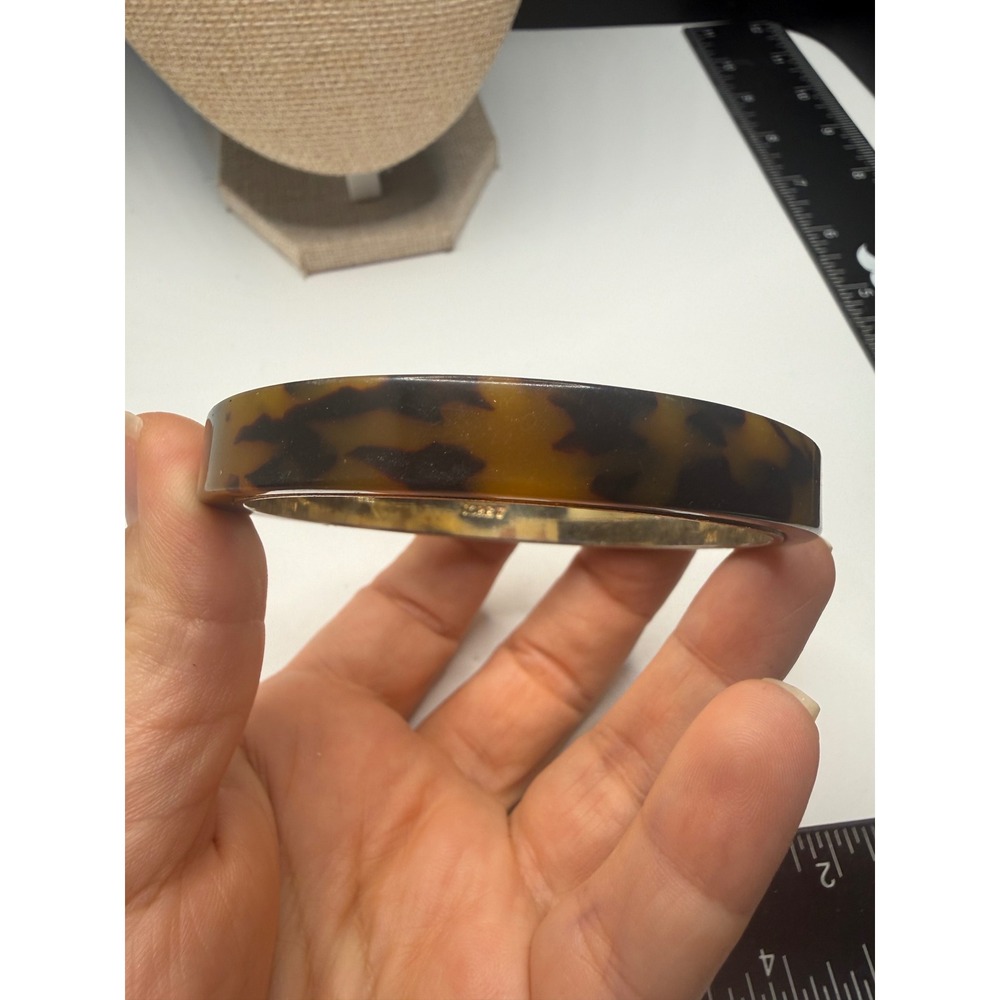 J.Crew Tortoiseshell Bangle Bracelet Gold Tone Resin Preppy Jewelry Accessory